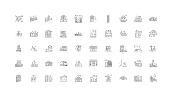 Home Ideas Linear Icons Line Signs Set Vector Set — стоковый вектор