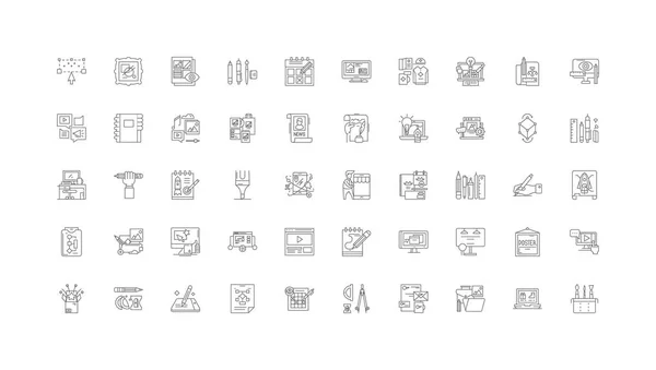 Graphic Design Ideas Linear Icons Line Signs Set Vector Set — Stock Vector