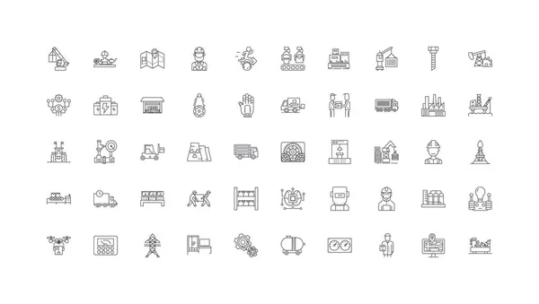 Industry Set Ideas Linear Icons Line Signs Set Vector Set — Archivo Imágenes Vectoriales