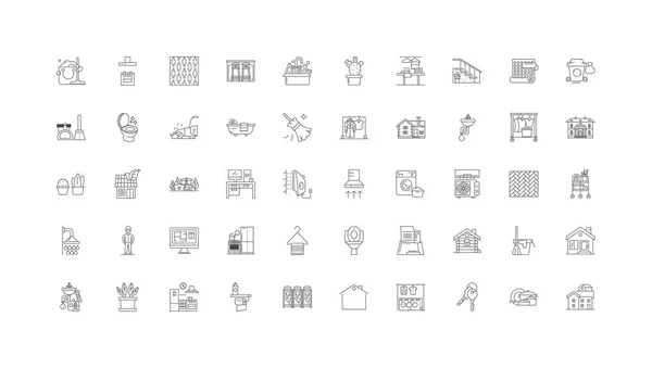 Household Ideas Linear Icons Line Signs Set Vector Set — стоковый вектор