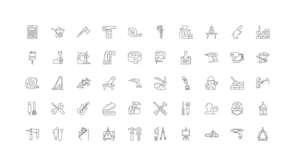 Tools Ideas Linear Icons Line Signs Set Vector Set — Vettoriale Stock