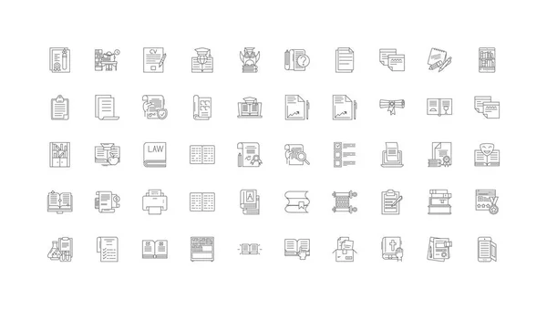 Text Concept Illustration Linear Icons Line Signs Set Vector Set — стоковый вектор