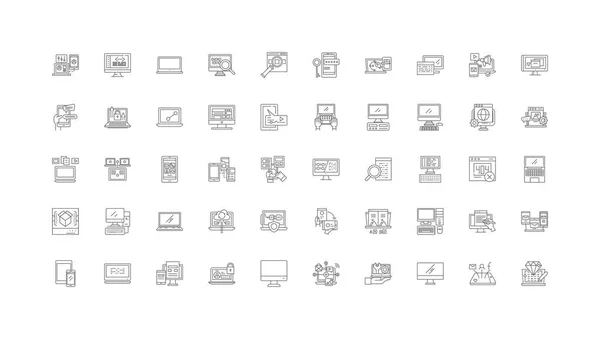 Server Icons Ideas Linear Icons Line Signs Set Vector Set — Stock Vector