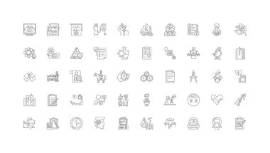 Test ideas, linear icons, line signs set, vector set