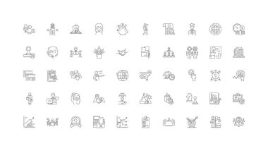 Product management ideas, linear icons, line signs set, vector set