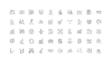 Vision ideas, linear icons, line signs set, vector set