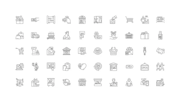 Store Ideas Linear Icons Line Signs Set Vector Set — стоковый вектор