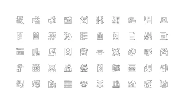 Programm Concept Illustration Linear Icons Line Signs Set Vector Set — ストックベクタ