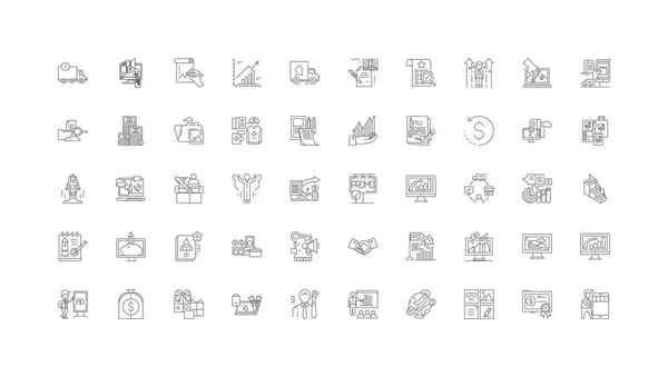 Promotion Ideas Linear Icons Line Signs Set Vector Set — Archivo Imágenes Vectoriales
