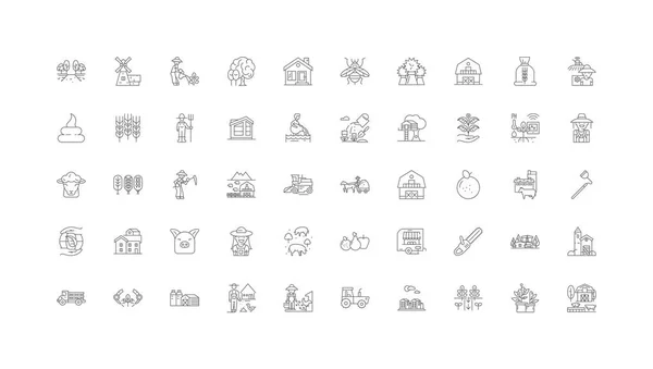 Horticulture Concept Illustration Linear Icons Line Signs Set Vector Set — 스톡 벡터