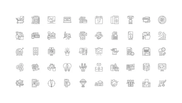 Marketing Concept Concept Illustration Linear Icons Line Signs Set Vector — 스톡 벡터