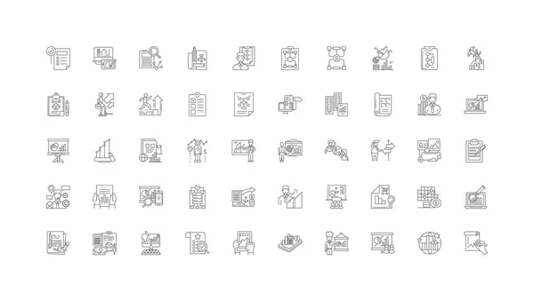 Planning Ideas Linear Icons Line Signs Set Vector Set — Image vectorielle