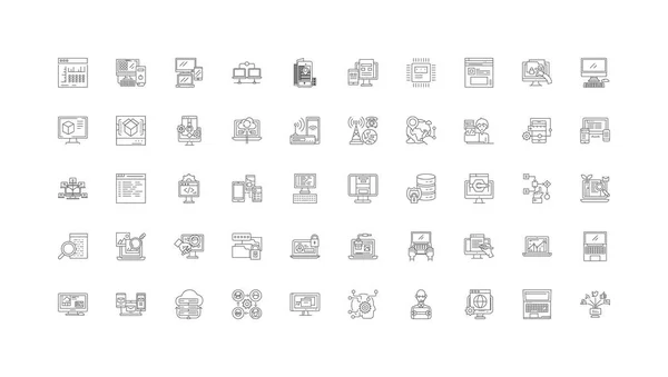 Software Concept Illustration Linear Icons Line Signs Set Vector Set — Stock Vector