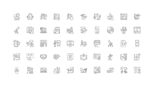 Project Ideas Linear Icons Line Signs Set Vector Set - Stok Vektor