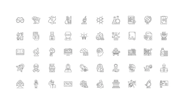 Laboratory Concept Illustration Linear Icons Line Signs Set Vector Set — Vettoriale Stock