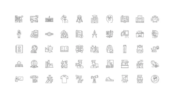 Students Ideas Linear Icons Line Signs Set Vector Set - Stok Vektor