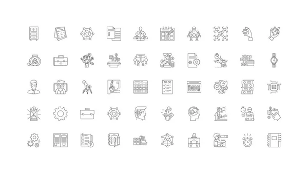 Organization Concept Illustration Linear Icons Line Signs Set Vector Set — Vettoriale Stock