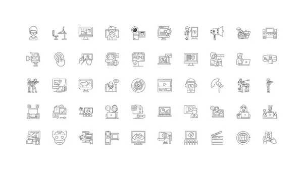 Video Concept Illustration Linear Icons Line Signs Set Vector Set — Wektor stockowy