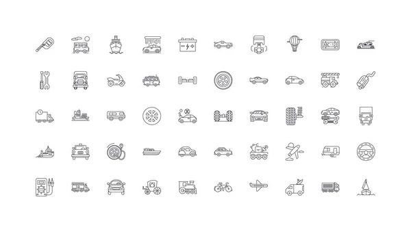 Transport Set Ideas Linear Icons Line Signs Set Vector Set — Stock Vector