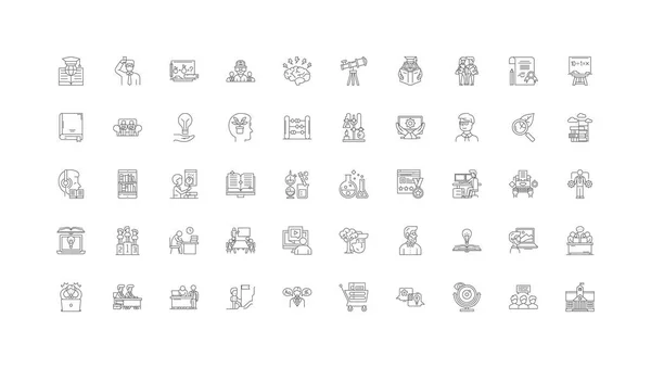 University Concept Illustration Linear Icons Line Signs Set Vector Set — 图库矢量图片