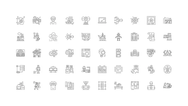 Infrastructure Ideas Linear Icons Line Signs Set Vector Set — Vettoriale Stock