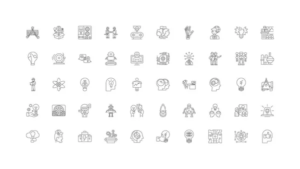 Innovation Ideas Linear Icons Line Signs Set Vector Set — Διανυσματικό Αρχείο