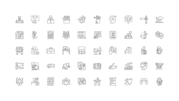 Investment Management Ideas Linear Icons Line Signs Set Vector Set — Archivo Imágenes Vectoriales