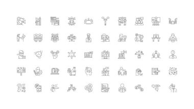 Question ideas, linear icons, line signs set, vector set