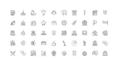 Entertainment ideas, linear icons, line signs set, vector set