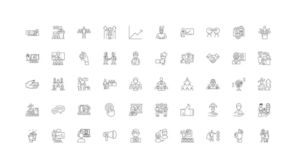 Coaching Expert Ideas Linear Icons Line Signs Set Vector Set — 图库矢量图片