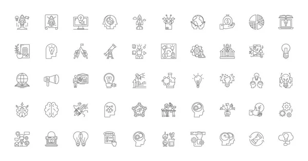 Business Ideas Ideas Linear Icons Line Signs Set Vector Set — Vettoriale Stock