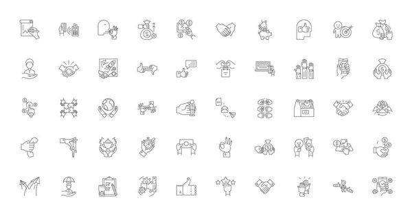 Actions Ideas Linear Icons Line Signs Set Vector Set — Stock vektor