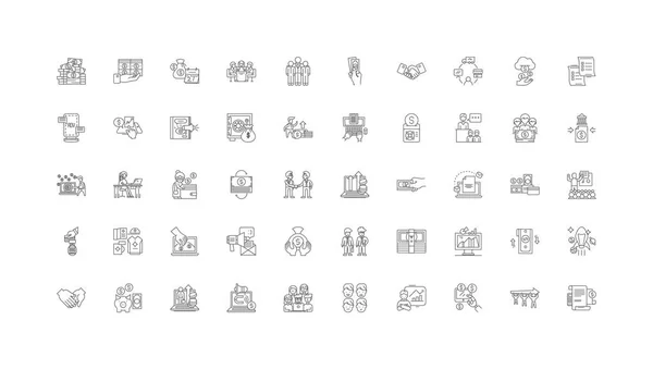 Commerce Ideas Linear Icons Line Signs Set Vector Set — 图库矢量图片