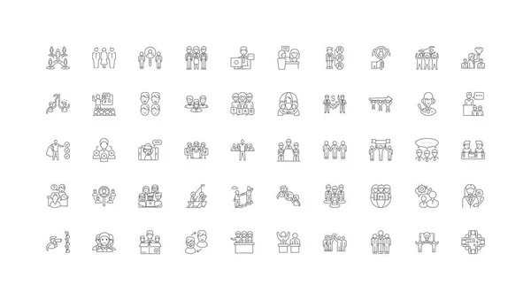 Staff Ideas Linear Icons Line Signs Set Vector Set — стоковый вектор