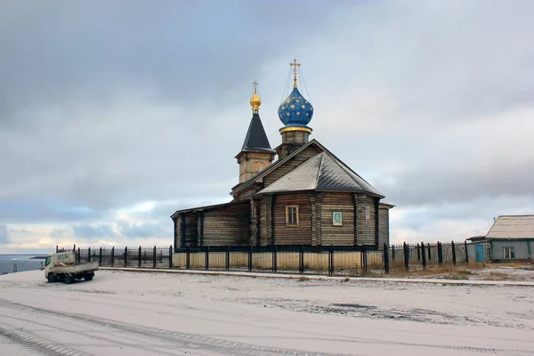 Kostel Nejsvětější Epiphany Vesnici Chatanga Severu Krasnojarského Území Rusko — Stock fotografie