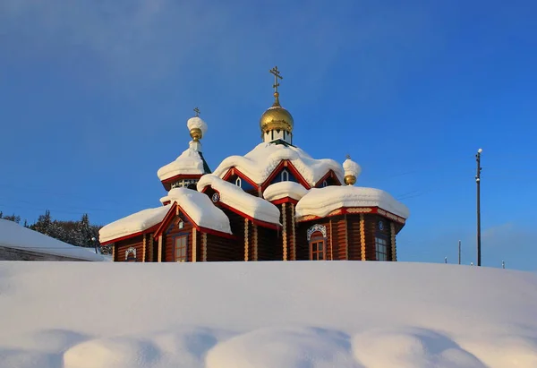 正教会 クラスノヤルスク準州のEvki地区にあるBaikit村のTikhon教会 ロシア人 — ストック写真