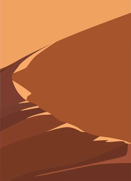 Vector Flat Image Sandy Desert Endless Dunes Soothing Colors Beautiful — Stock Vector