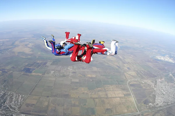 Skydivers in the sky — Stock Photo, Image