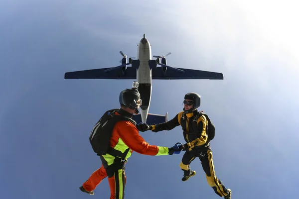 Fotografia de Skydiving. Tandem. — Fotografia de Stock