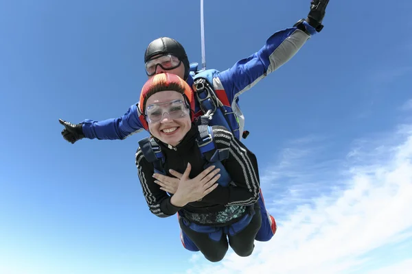 Skydiving fotoğraf. Tandem. — Stok fotoğraf