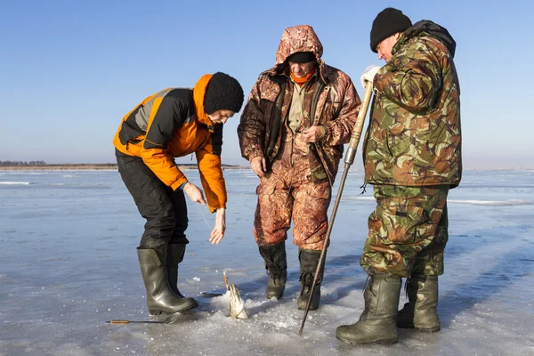 Pesca sul ghiaccio. — Foto Stock