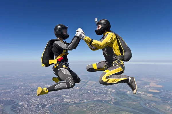 Parachutespringen foto. — Stockfoto