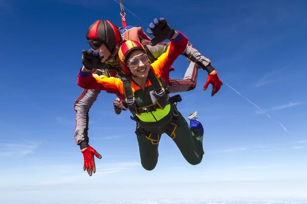 Skydiving photo. Tandem. — Stock Photo, Image