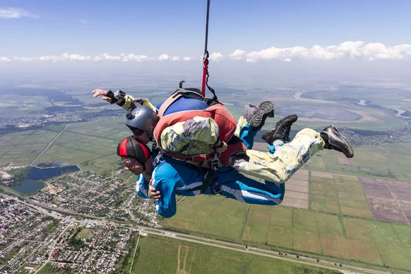 Parachutespringen foto. — Stockfoto