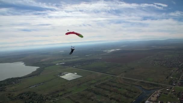 Paracaidistas en vuelo — Vídeos de Stock