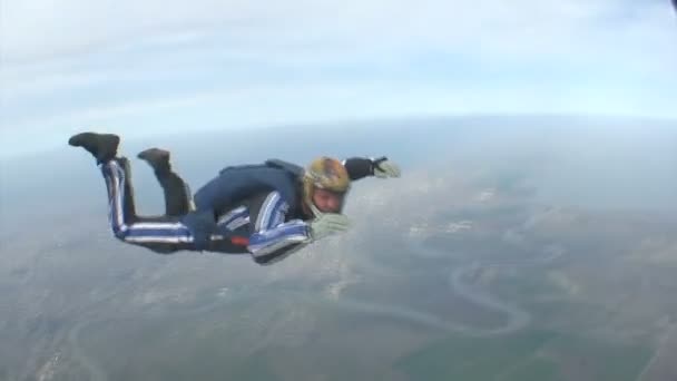 Skydiver in caduta libera — Video Stock