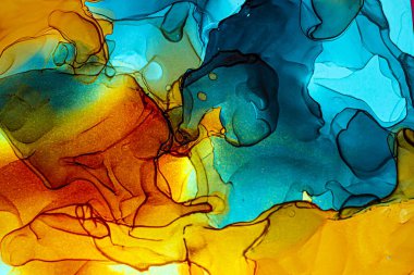 Soyut renk arkaplanı, el yapımı alkol boyası, sıvı mürekkep tekniği.