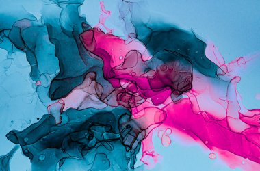 Soyut renk arkaplanı, el yapımı alkol boyası, sıvı mürekkep tekniği.