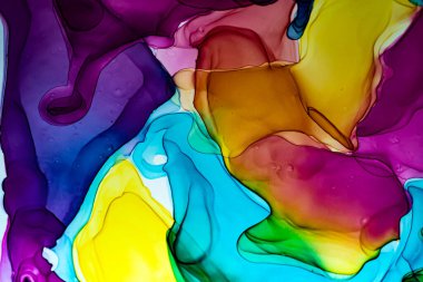 Soyut renk arkaplanı, el yapımı alkol boyası, sıvı mürekkep tekniği.