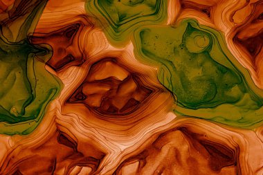 Soyut renk arkaplanı, el yapımı alkol boyası, sıvı mürekkep tekniği.